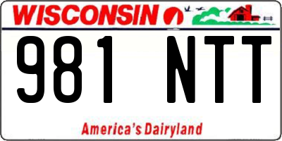 WI license plate 981NTT