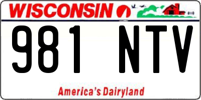 WI license plate 981NTV