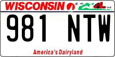 WI license plate 981NTW