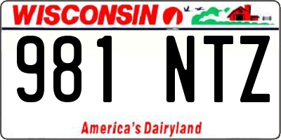 WI license plate 981NTZ