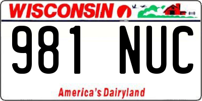 WI license plate 981NUC