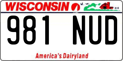 WI license plate 981NUD