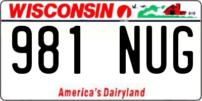 WI license plate 981NUG