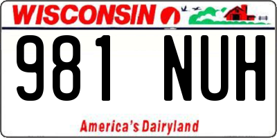 WI license plate 981NUH