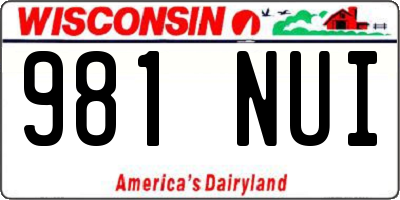 WI license plate 981NUI