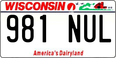 WI license plate 981NUL