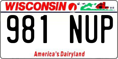 WI license plate 981NUP