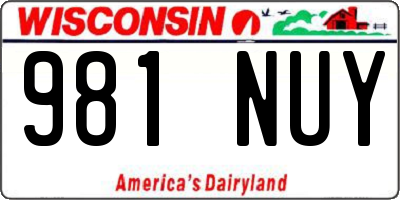 WI license plate 981NUY