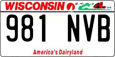 WI license plate 981NVB