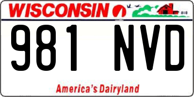 WI license plate 981NVD