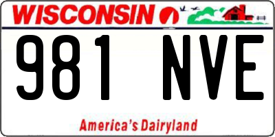 WI license plate 981NVE