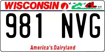 WI license plate 981NVG