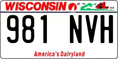 WI license plate 981NVH