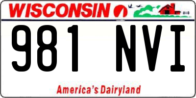 WI license plate 981NVI