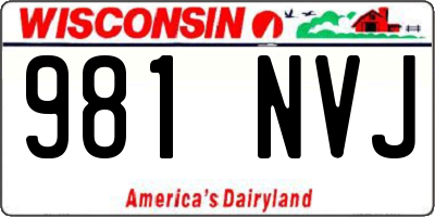 WI license plate 981NVJ