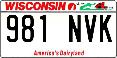 WI license plate 981NVK