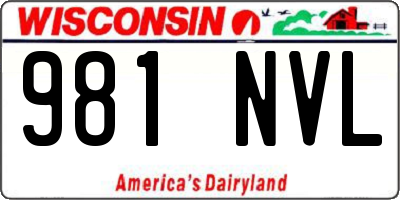 WI license plate 981NVL