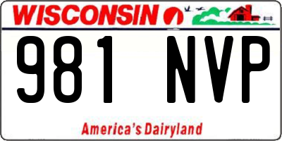WI license plate 981NVP