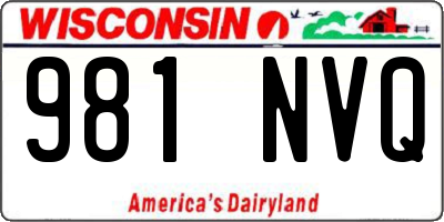 WI license plate 981NVQ