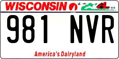 WI license plate 981NVR