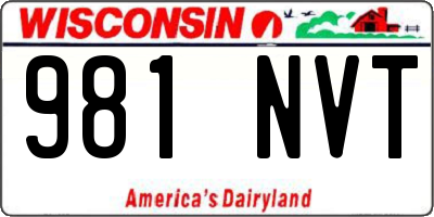 WI license plate 981NVT