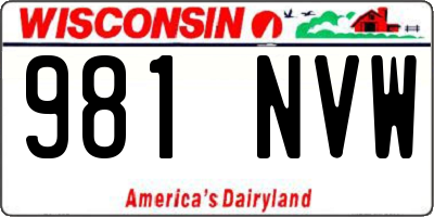 WI license plate 981NVW