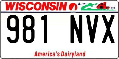 WI license plate 981NVX