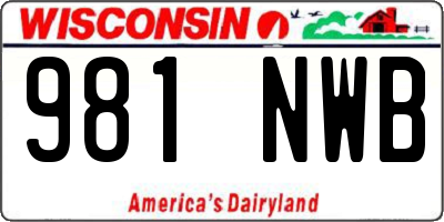 WI license plate 981NWB