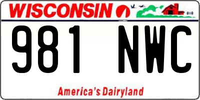 WI license plate 981NWC