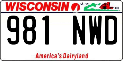 WI license plate 981NWD