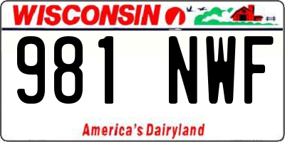 WI license plate 981NWF