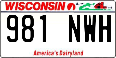 WI license plate 981NWH