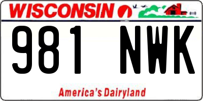 WI license plate 981NWK