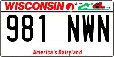 WI license plate 981NWN