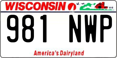 WI license plate 981NWP