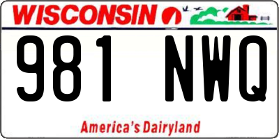 WI license plate 981NWQ