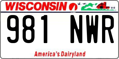 WI license plate 981NWR