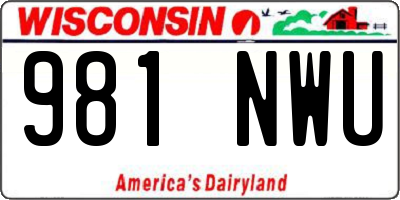 WI license plate 981NWU