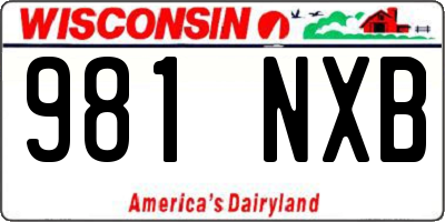 WI license plate 981NXB