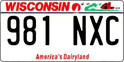 WI license plate 981NXC