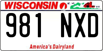 WI license plate 981NXD