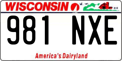 WI license plate 981NXE