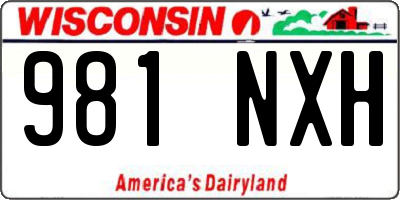 WI license plate 981NXH