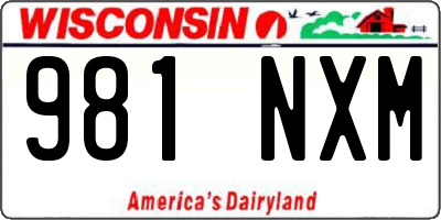 WI license plate 981NXM