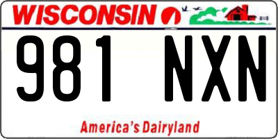 WI license plate 981NXN