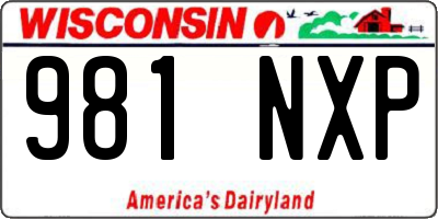 WI license plate 981NXP