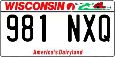 WI license plate 981NXQ