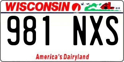 WI license plate 981NXS