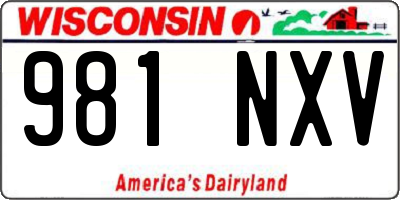 WI license plate 981NXV