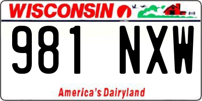 WI license plate 981NXW
